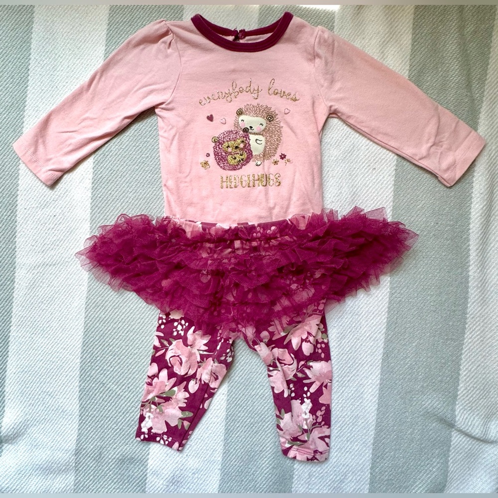 3/$10 3-6 Month Baby Girl Matching Tutu Pants and Onesie